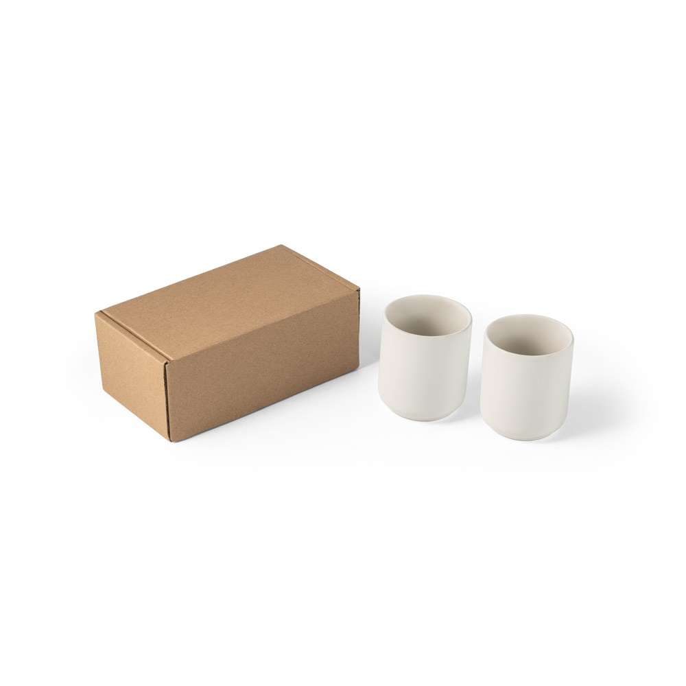Set publicitaire tasses céramique - OWENS Blanc cassé